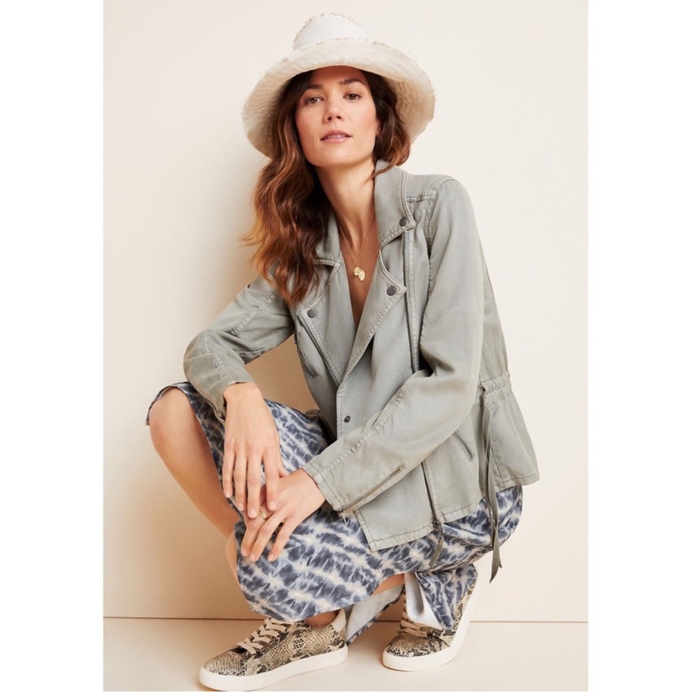 Anthropologie Marrakech Ronika Draped Moto Jacket | Size: S | Color: Moss